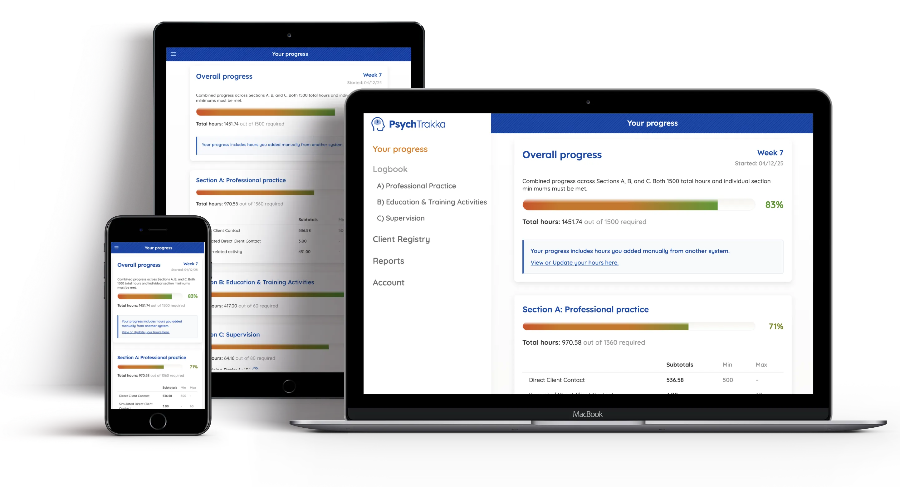 PsychTrakka on all devices